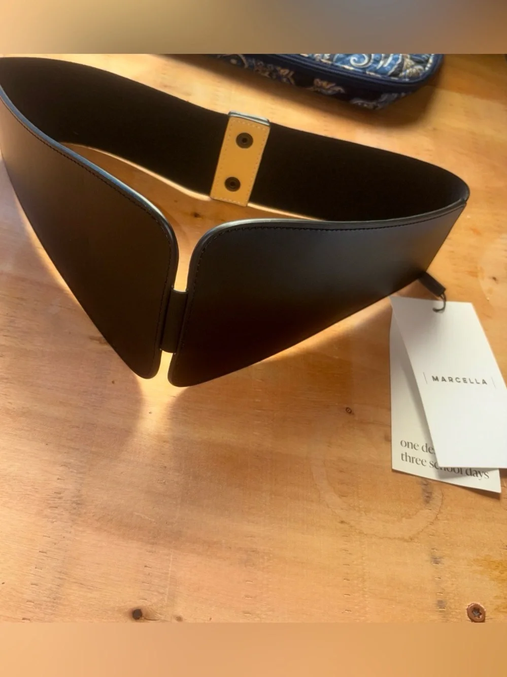 NWT MARCELLA NY Black Wide Contour Waist Belt - “Chambers Belt”